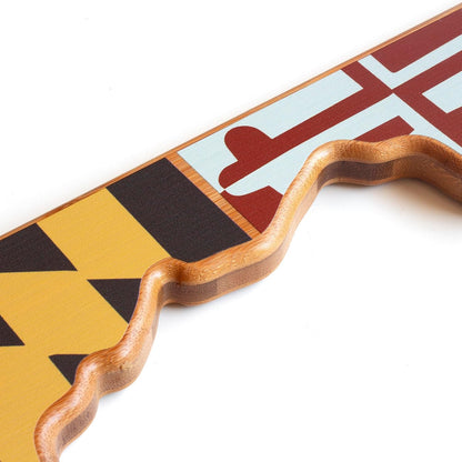 Totally Bamboo North Carolina State Shaped Cutting Board and Charcuterie Serving Platter with Artwork by Summer Stokes, Includes Hang Tie for Wall Display 18" x 8" x 5/8" - Colors B