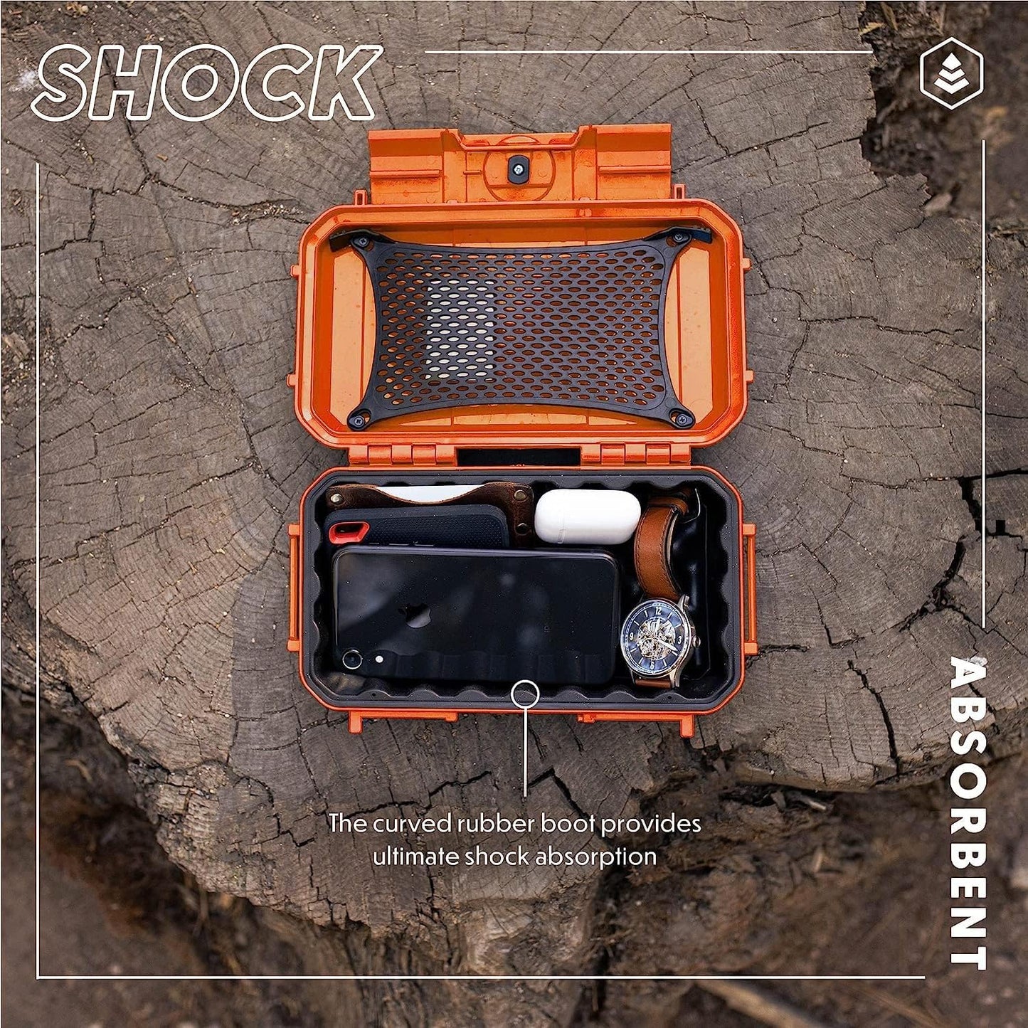 Evergreen 56 Dry Box - EDC Tough Protective Case USA Made for Organization of Cameras, Phones, Camping, Fishing, Hiking, Water Sports (Red)