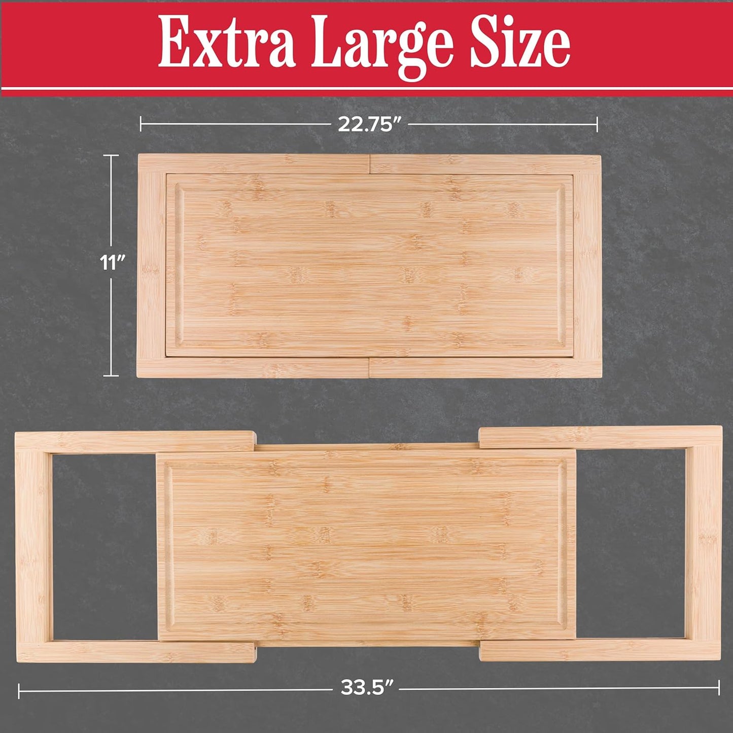 Cutting Board with Strainer - 2 in 1 Adjustable Bamboo Chopping Board with Removable Stainless Steel Colander for Over the Sink by Classic Cuisine