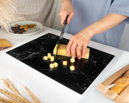 Kitchenville Glass Cutting Board 20”x16”: Tempered Glass Kitchen Counter Protector - Durable- Scratch-Resistant, Heat-Proof - Clear Design
