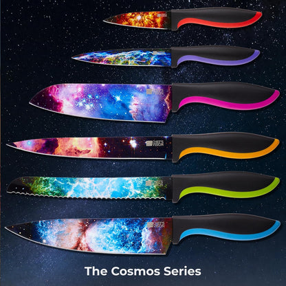 CHEF'S VISION Masterpiece Knife Set - 6-Piece Stainless Steel Cutting Knives Set for Kitchen - Stunning Artistic Designs, Great Gift for Women or Men - Unique Kitchen Knife Set Gift for Art Lovers