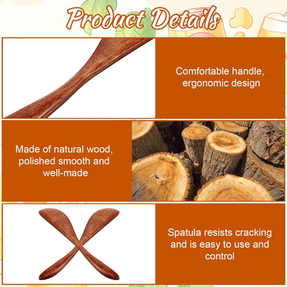 6 PCS Wood Butter Knife Spreader 5.9 Inch Wooden Butter Spreader Knife Cheese Spreaders for Kitchen Restaurant Home Stirring Mixing Use