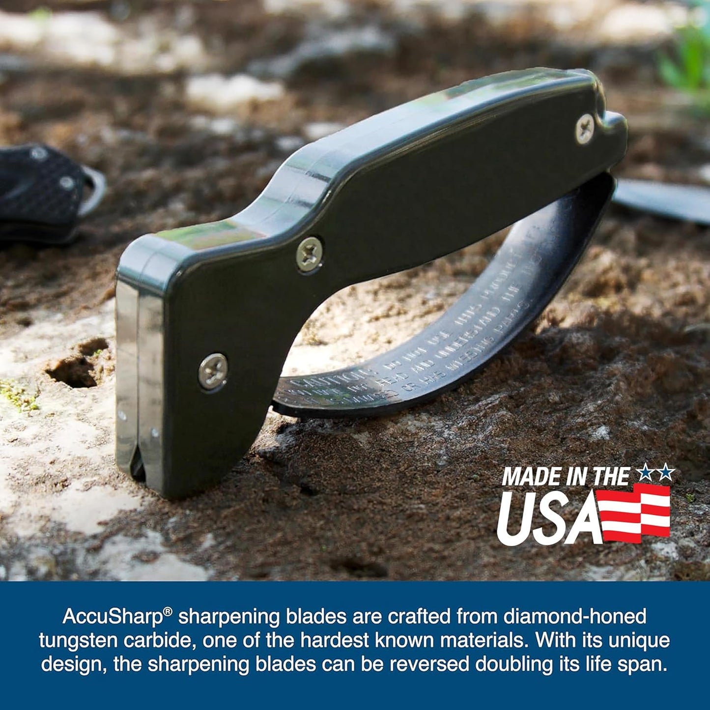 AccuSharp Knife Sharpener, Ergonomic Comfortable Handle, Compact & Easy to Use, Restore and Hone Straight & Serrated Knives, White
