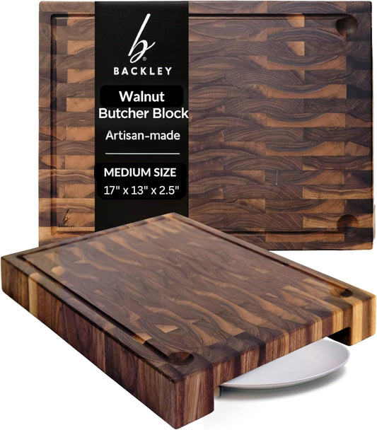 Cutting Board – Non Toxic End Grain Butcher Block with Handle, Charcuterie Boards, Cheese Board For Kitchen And Dining – Kitchen Must Haves Chopping Block - Food Safe Finishing