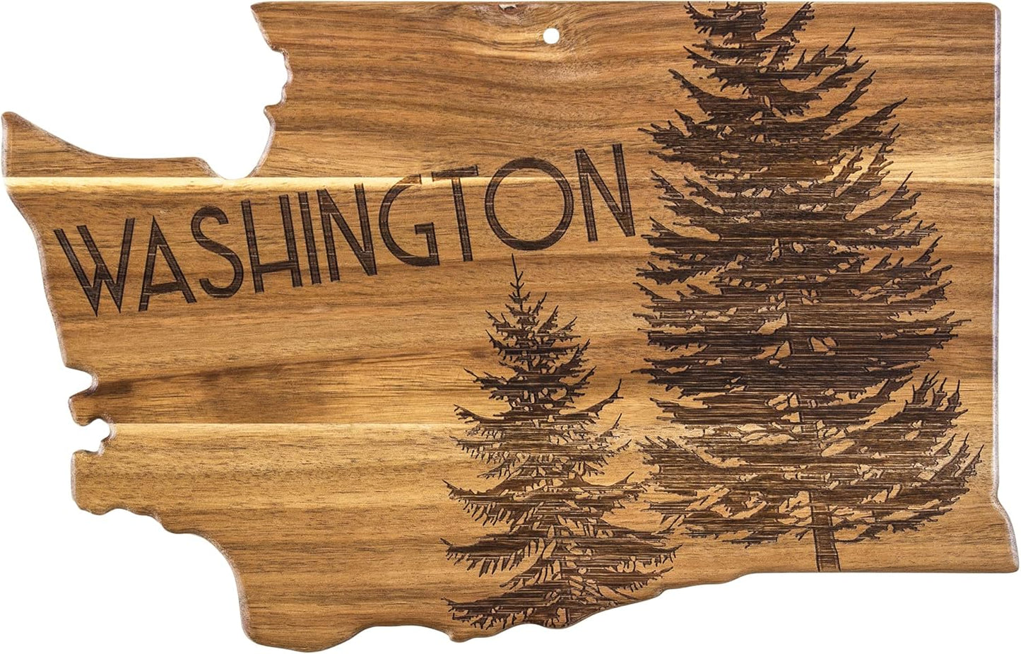 Totally Bamboo Rock & Branch Origins Series New York State Shaped Cutting Board and Charcuterie Serving Tray, Includes Hang Tie for Wall Display