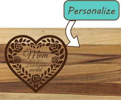 EcoDecors 18"x14" Extra Large Teak Cutting Board, Edge Grain Wood with Juice Groove & Handle, FSC Certified for Kitchen, Carving & Butcher Block Prep