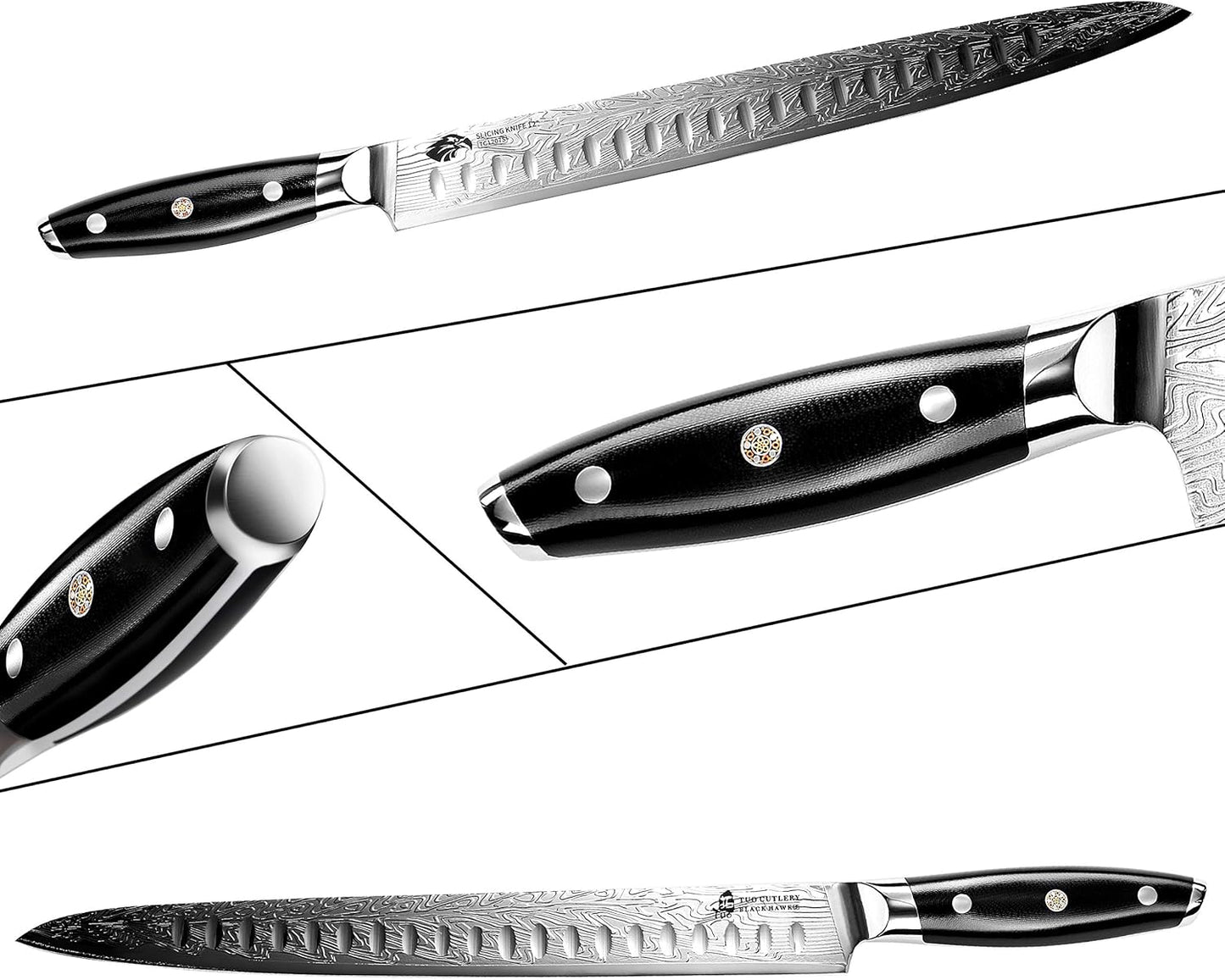 TUO Honing Rod, Knife Sharpening Rod 8 Inch, High Carbon German Steel Knife Sharpener with Ergonomic Pakkawood Handle, Premium Honing Steel for Kitchen Knives Blade Maintenance, Black Hawk Series