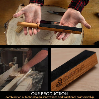 BeaverCraft Leather Strop Block for Knife Sharpening with Polishing Compound - Sharpening Knife Strop - Stropping Kit LS8 & Honing Compound for Knives