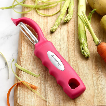 Spring Chef Premium Swivel Vegetable Peeler, Soft Grip Handle and Ultra Sharp Stainless Steel Blades - Perfect Kitchen Peeler For Veggie, Fruit, Potato, Carrot, Apple - Black