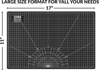 XNM Premium Self Healing Cutting Mat - 8 Inches by 11 inches - A4, 3 Layer Quality PVC Construction - Dual Sided, Imperial and Metric Grid Lines - Perfect for Cutting, Sewing, and Crafts