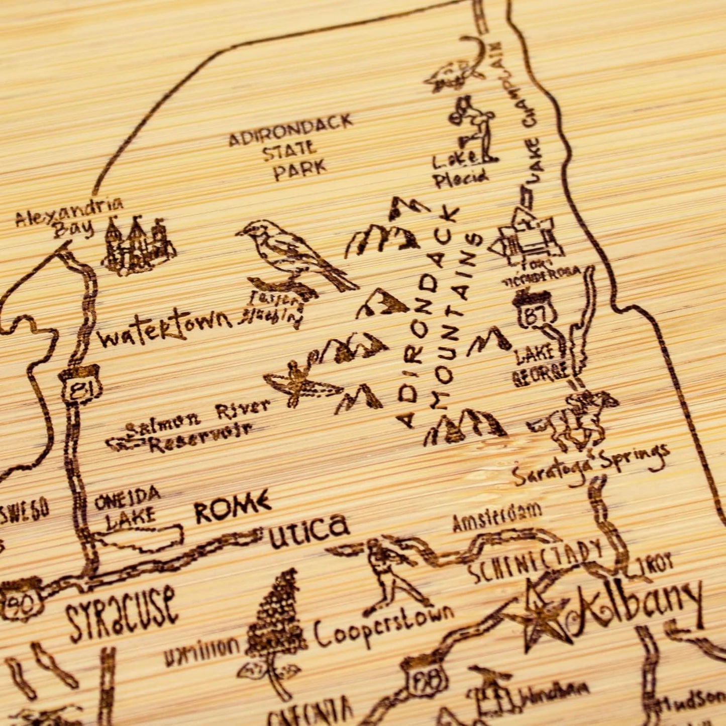 Totally Bamboo A Slice of Life New Jersey State Serving and Cutting Board, 11" x 8.75" - Colors A