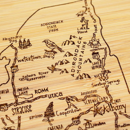 Totally Bamboo A Slice of Life New Jersey State Serving and Cutting Board, 11" x 8.75" - Colors A