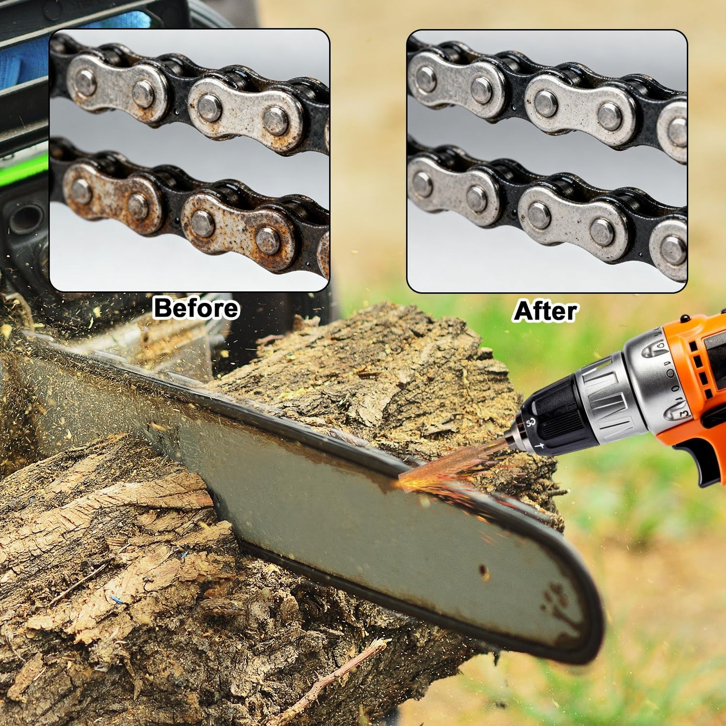 45pcs Diamond Chainsaw Sharpener Bits, 3 Size High Hardness Diamond Chain Electric Chainsaw Sharpening Wheels Stone Bits for Wood Jewelry Stone Glass Polishing(4mm/4.8mm/5.5mm)