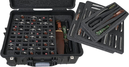 Case Club 147 Folding Knife Case - Hard Sided Travel and Storage Organizer fits a Variety of Folding Knives, Swiss Army Knives, Butterfly Knives, Fixed Blades & More. Lockable, Rugged, Waterproof.