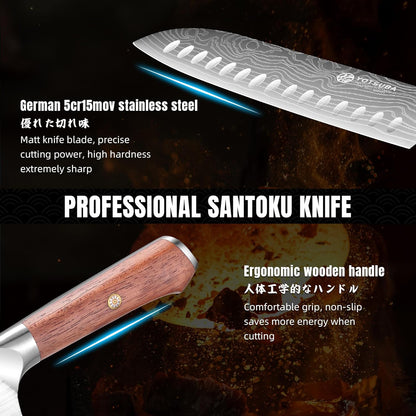 YOTSUBA Steak Knives Set of 6, Razor-Sharp 4.5 Inch Japanese Serrated Steak Knife Set, Full Tang Forged High Carbon Steel Dinner Knives with Ergonomic Handle and Gift Box