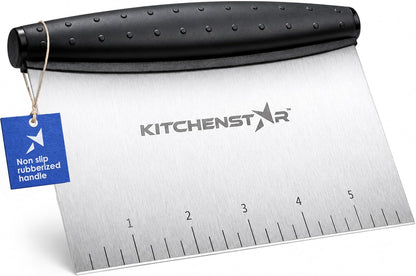 KitchenStar 16-Inch Pizza Cutter Rocker Blade - Sharp Stainless Steel Slicer Knife, Protective Cover, Dishwasher Safe, Large - Professional Pizza Oven Accessories