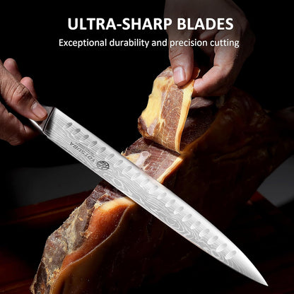 YOTSUBA Steak Knives Set of 6, Razor-Sharp 4.5 Inch Japanese Serrated Steak Knife Set, Full Tang Forged High Carbon Steel Dinner Knives with Ergonomic Handle and Gift Box