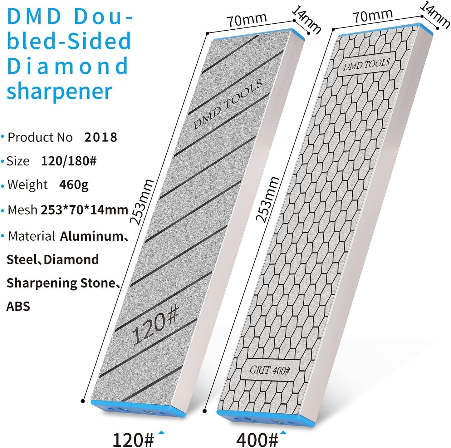 | DMD Double-Sided Diamond Sharpening Stone | Delux Diamond Whetstone | Professional Bench Stone | Knife Chisel Honing Stone| 10 Inch | (150/400#) | Durable Quality and Exquisite Design