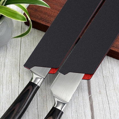 Knife Guard, RISHTEN 8 Inch x 2 Inch Knife Edge Guards 2 Pack Universal Blade Covers Non-Scratch Felt Lining Kitchen Knives Covers