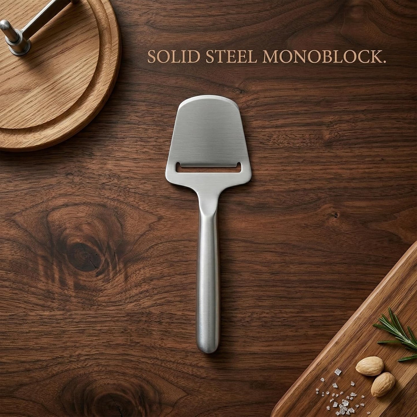 Cheese Slicer for Block Cheese, Stainless Steel Cheese Cutter with One-Piece Design & Serving Tip, Multi Functional Cheese Knife, Charcuterie Accessories, Dishwasher Safe