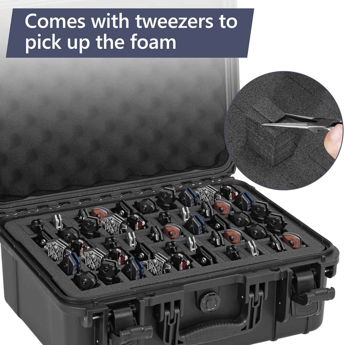 36 Folding Knife Case - Waterproof Knife Storage Organizer Case, Pocket Knife Holder Fits 36 Folding Knives, Swiss Army Knives & Butterfly Knives & More