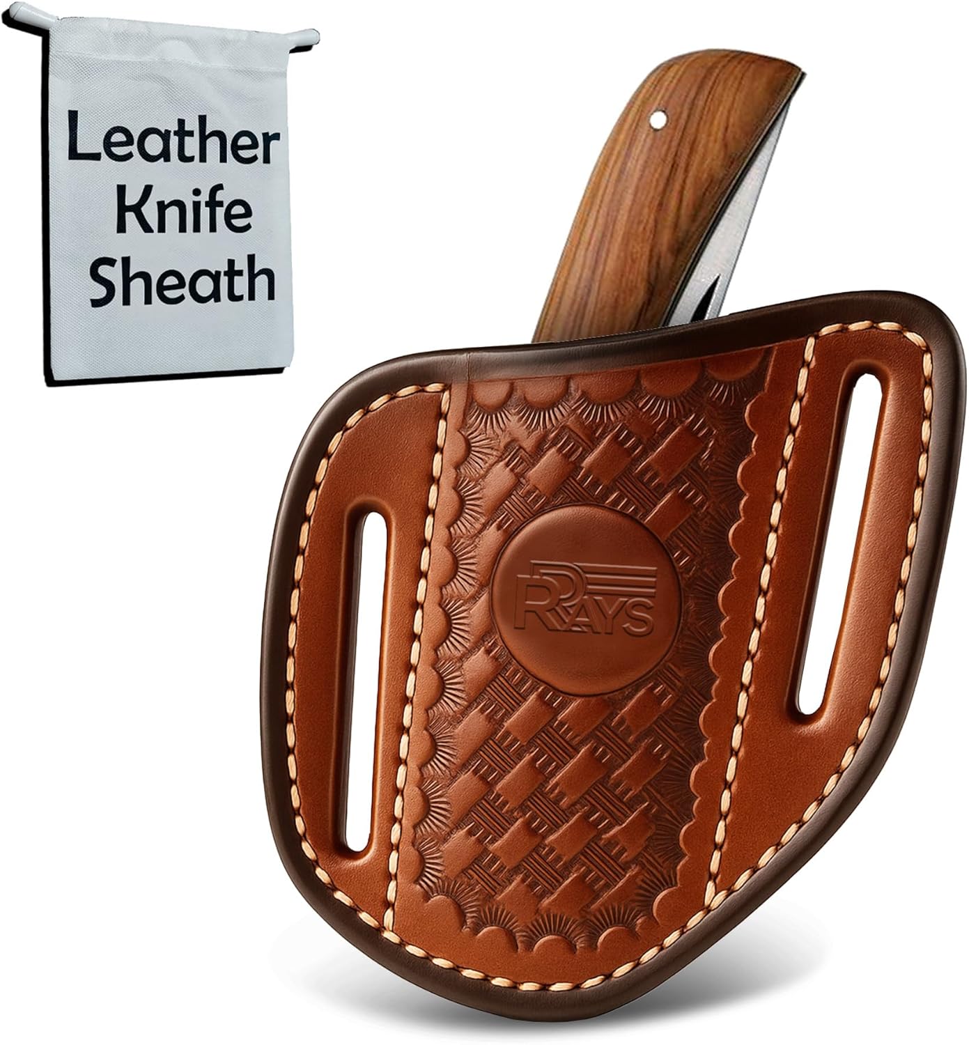 Leather Knife Sheath for Belt Pocket Folding Knife Holder Compact Draw Knifes Carrier EDC Tools Holster Trapper Knives Carrier