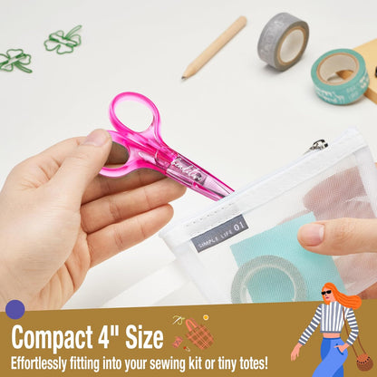 Beaditive High Precision Detail Scissors Set (2-Pc) Sharp, Fine Tips | Paper Cutting, Scrapbooking, Sewing, Crafting | Stainless Steel | Protective Cover (Pastel)