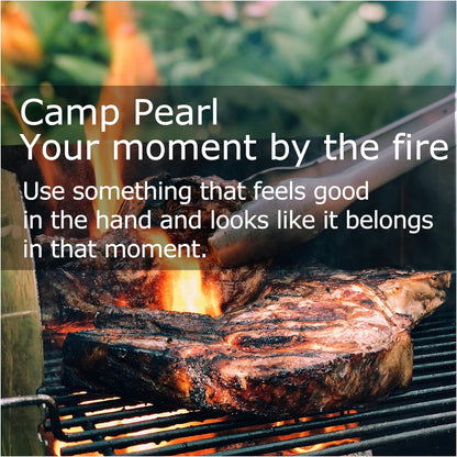 Camp Pearl Folding Knife – Damascus Steel Blade, Abalone Shell Handle, for Campfire Cooking & BBQ, Slip Joint Design