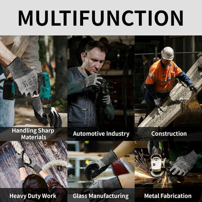 ANSI A9 Cut Resistant Gloves,Cut Resistant Work Gloves,Cut Proof Gloves Nitrile Coated For Metal Fabrication,Woodworking, Construction,Touch Screen,Large