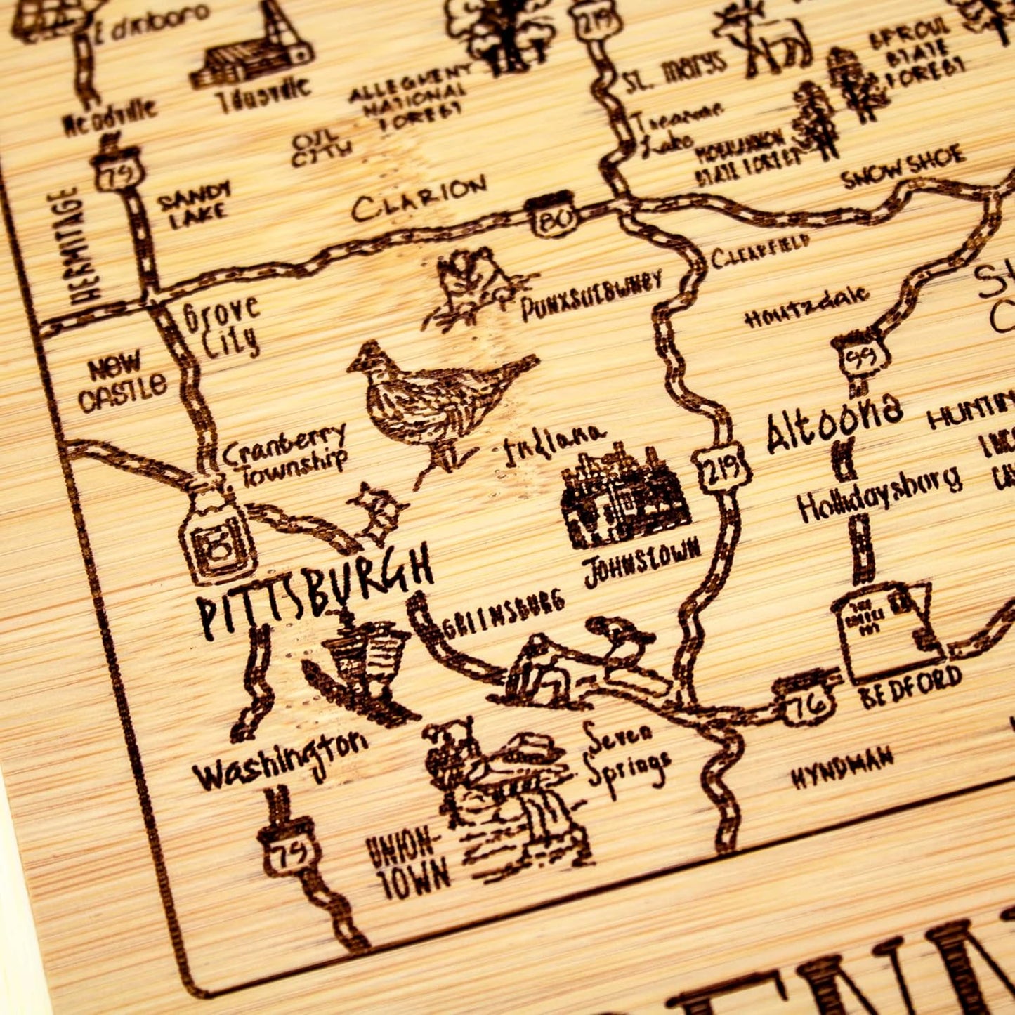 Totally Bamboo A Slice of Life New Jersey State Serving and Cutting Board, 11" x 8.75" - Colors B