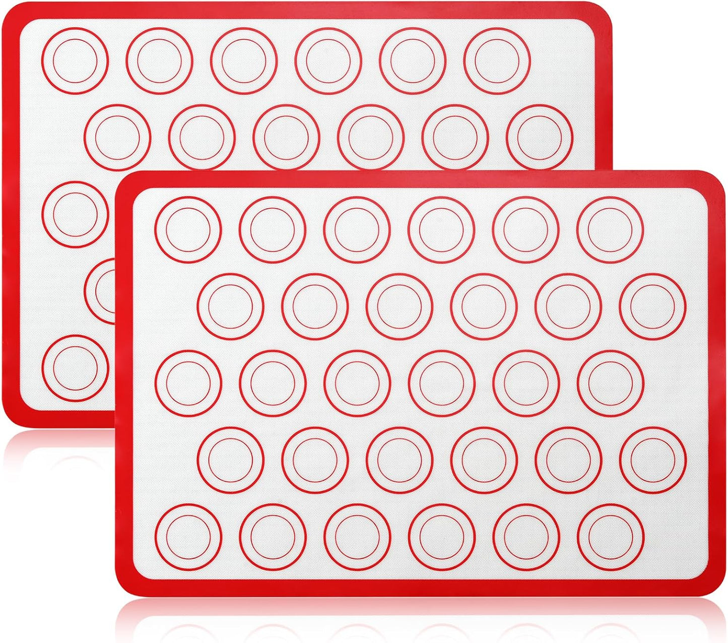 Luckyiren 2-Pack Silicone Baking Mats – Non-Stick Reusable BPA-Free Oven Liners, 100% Food-Grade Silicone, Fit Half Sheet Pans (16.54" x 11.62") for Cookies, Pastry & More