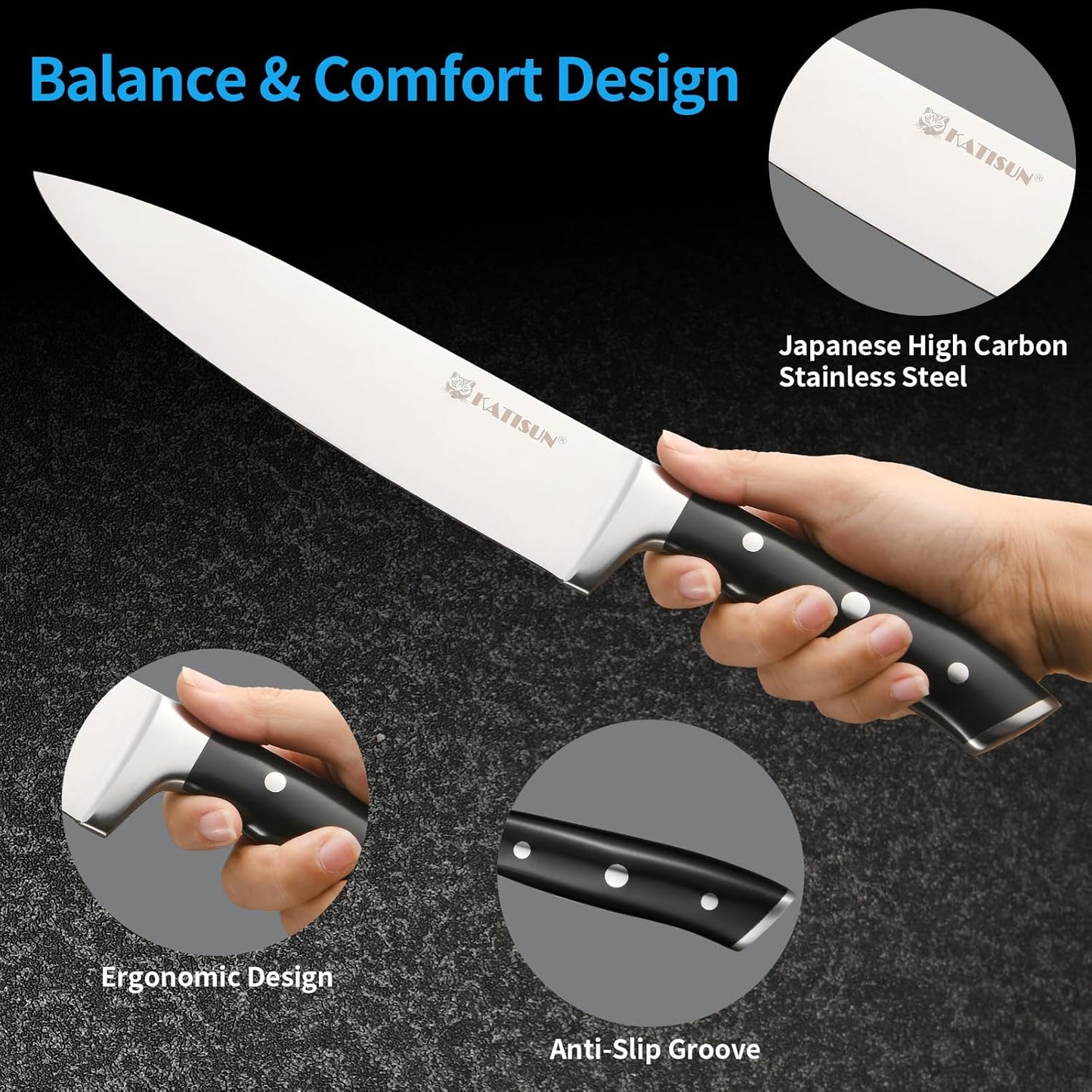 Kitchen Knife Set,14-Piece Knife Set With Block Wooden, Self Sharpening For Chef Knife Set, High Carbon German Stainless Steel Hammered Collection Knife Block Set, Dishwasher Safe Cutlery, Cream