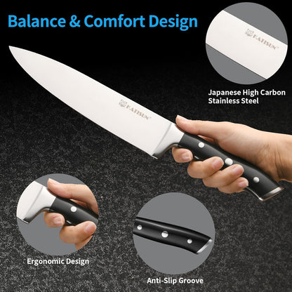 Kitchen Knife Set,14-Piece Knife Set With Block Wooden, Self Sharpening For Chef Knife Set, High Carbon German Stainless Steel Hammered Collection Knife Block Set, Dishwasher Safe Cutlery, Cream