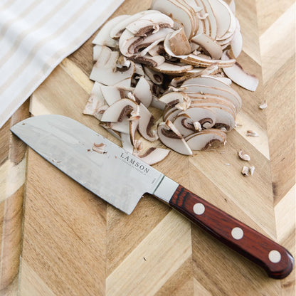 Lamson 5" Santoku Knife | Premier Forged Series | Hollow Edge (FIRE)