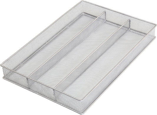 YBM Home Metal Silverware Organizer for In-Drawer Cutlery Storage, 6 Compartment Mesh Cutlery Flatware Tray Sorts Kitchen Utensils, Great for Office Supplies 1132s