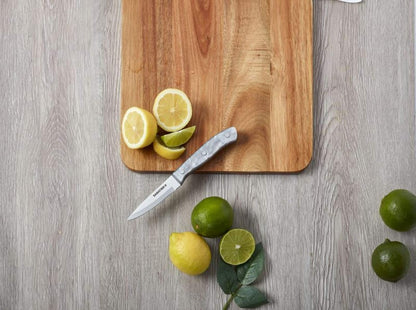 Sabatier Triple Riveted Serrated Utility Knife, 5-Inch, Razor-Sharp Kitchen Knife to Cut Fruit, Vegetables and more, High-Carbon Stainless Steel, Gray