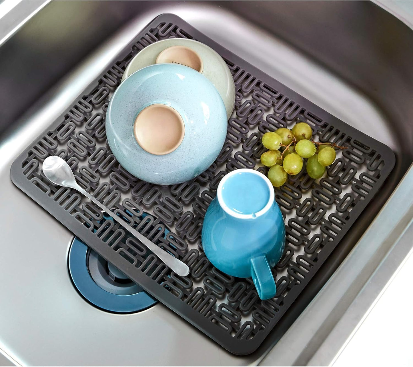 Silicone Sink Protectors for Kitchen Sink, Dish Drying Mat, Protector for Stainless Steel Sink, Adjustable, Flexible and Heat Resistant