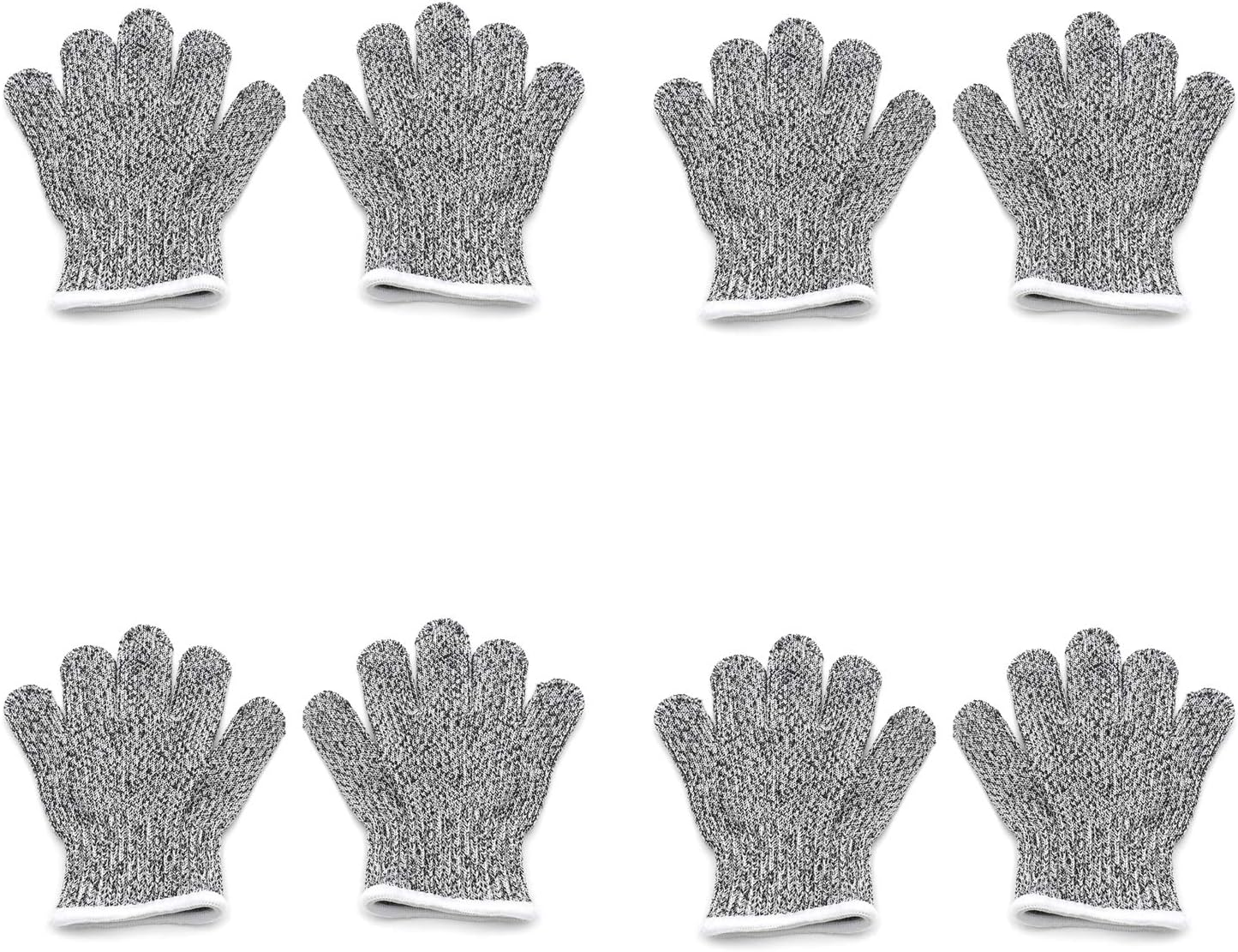 HongK- Level 5 Protection 6Pair Of Size XL Safe Cut Resistant Gloves Food Grade For Kitchen Oyster Shucking Meat Cutting Wood Carving Machine Washable [P/N: ET-TOOL032-XL X6-GRAY ]