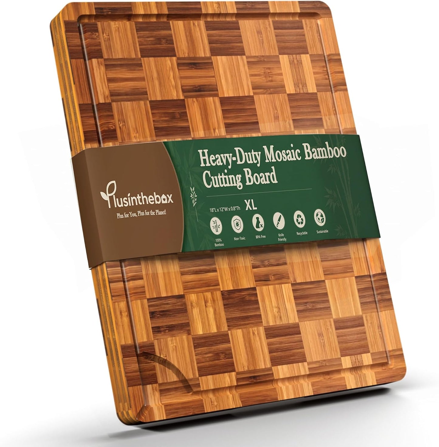 Cutting Board,Heavy Duty Cutting Board Set of 3 with Stand,End Grain Butcher Block Cutting Boards for Kitchen with Juice Grooves and Handles for Meat, Cheese, Charcuterie and Serving