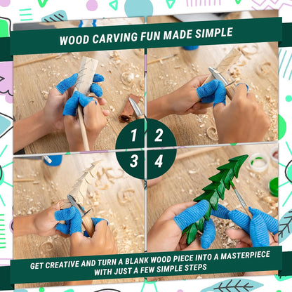 BeaverCraft Wood Carving Kit for Kids & Beginner DIY08 - Wood Whittling Kit for Kids 14+ Woodworking Starter Hobby Kits for Boys Wood Crafts Projects DIY Gifts, Carving Set Whittling Knife & Basswood