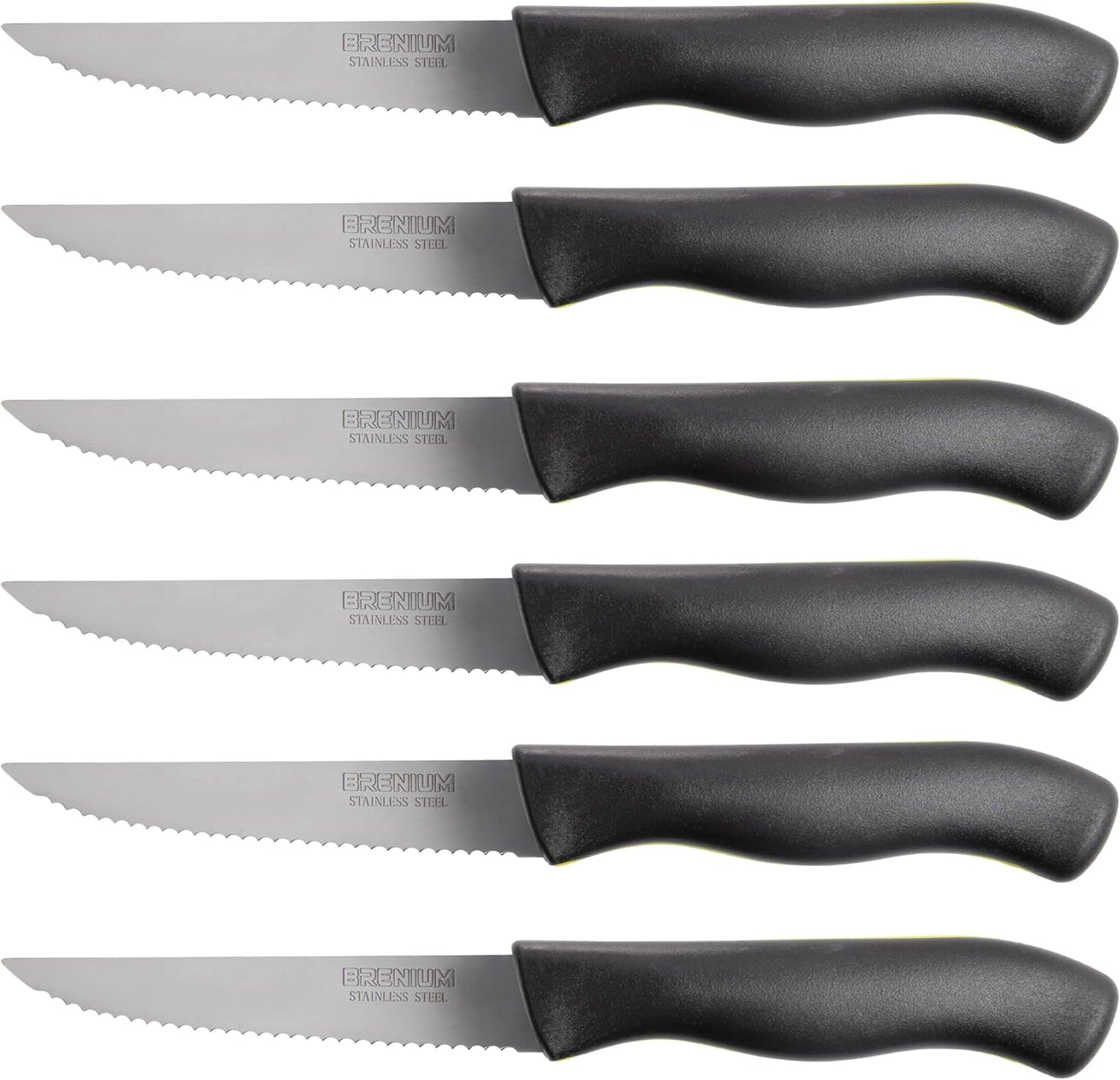 6-Piece Paring Knife Set – 4 Inch Razor Sharp Stainless Steel Spear Point Blades, Precision Fruit and Vegetable Cutting Knives, Ergonomic Non-Slip Handles – Green, Serrated Edge