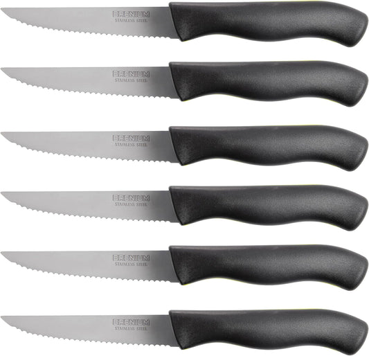 6-Piece Paring Knife Set – 4 Inch Razor Sharp Stainless Steel Spear Point Blades, Precision Fruit and Vegetable Cutting Knives, Ergonomic Non-Slip Handles – Green, Serrated Edge