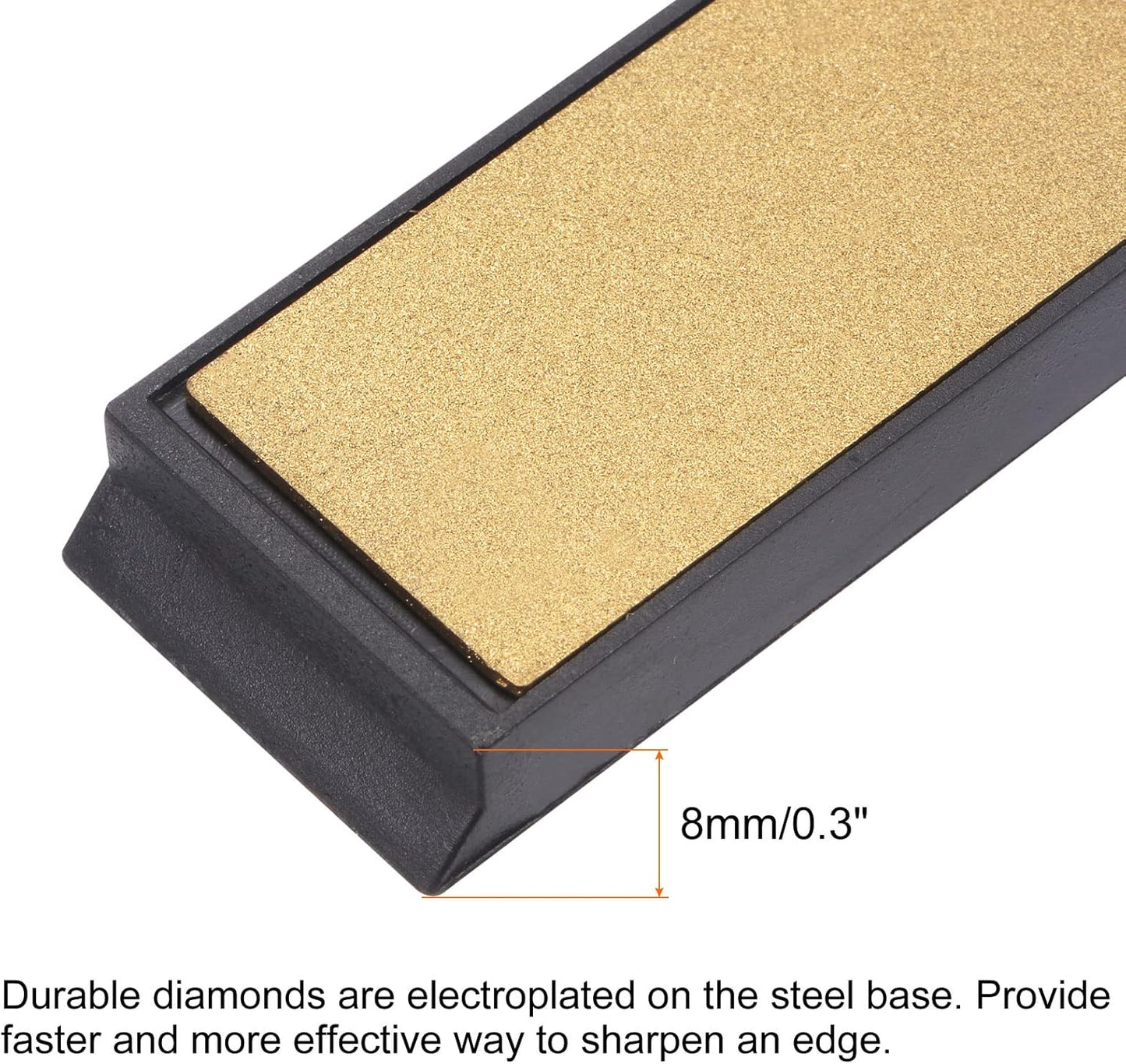 uxcell Diamond Sharpening Stone, 6" x 0.8" (150mm x 20mm) 80 Grits Titanium Coated Whetstone Sharpener Grinding Plate Hand Tool