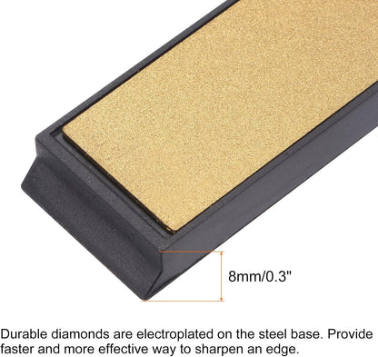 uxcell Diamond Sharpening Stone, 6" x 0.8" (150mm x 20mm) 80 Grits Titanium Coated Whetstone Sharpener Grinding Plate Hand Tool