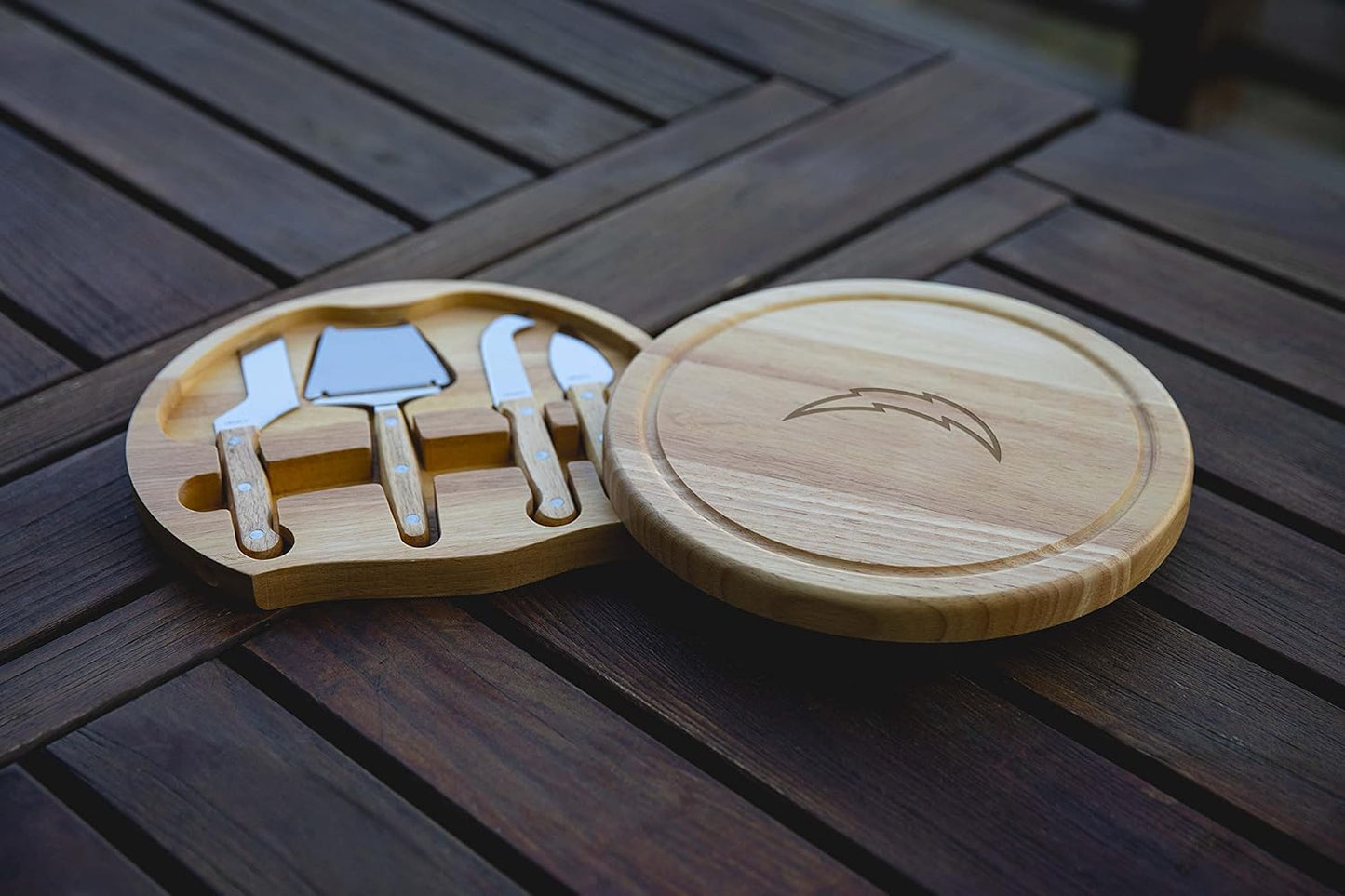 PICNIC TIME NFL Circo Cheese Board and Knife Set - Charcuterie Board Set - Wood Cutting Board