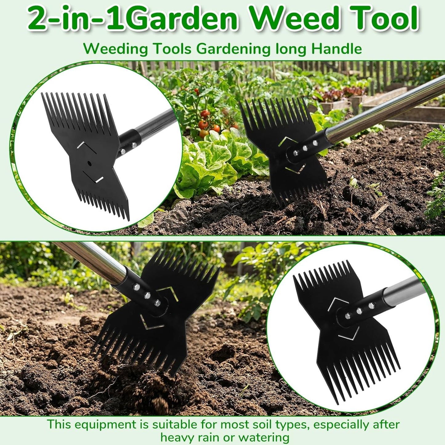 Garden Tools,Weeder Tool,Portable Weeding Tool,Garden weed pulling tool,Adopt Anti Slip Handle,Conforms to Ergonomic Curves,Weed puller tool Suitable for Farm Planting,Gardening(Black Orange Handle)