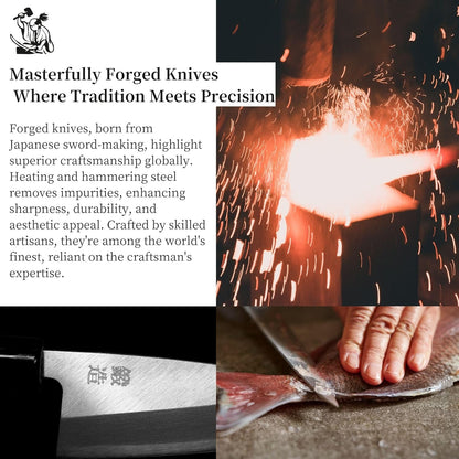 Seki Japan Japanese Seki SANBONSUGI Sushi Chef Knife, Sashimi Small Deba Knife, Magnolia Wood Handle, 105 mm (4.1 in) White Steel #2 (Shirogami #2)