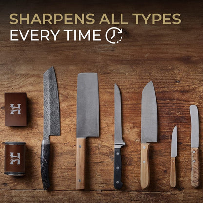 5 Angles High Carbon Stainless Steel Rolling Knife Sharpener with 400, 1000 & 3000 Replacement Discs - Blunt Knife Sharpening Kit with 12°, 15°, 17°, 19° and 22° Sharpening for Kitchen & Chef's Knives