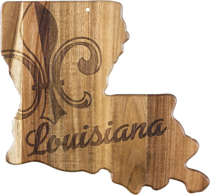 Totally Bamboo Rock & Branch Origins Series New York State Shaped Cutting Board and Charcuterie Serving Tray, Includes Hang Tie for Wall Display