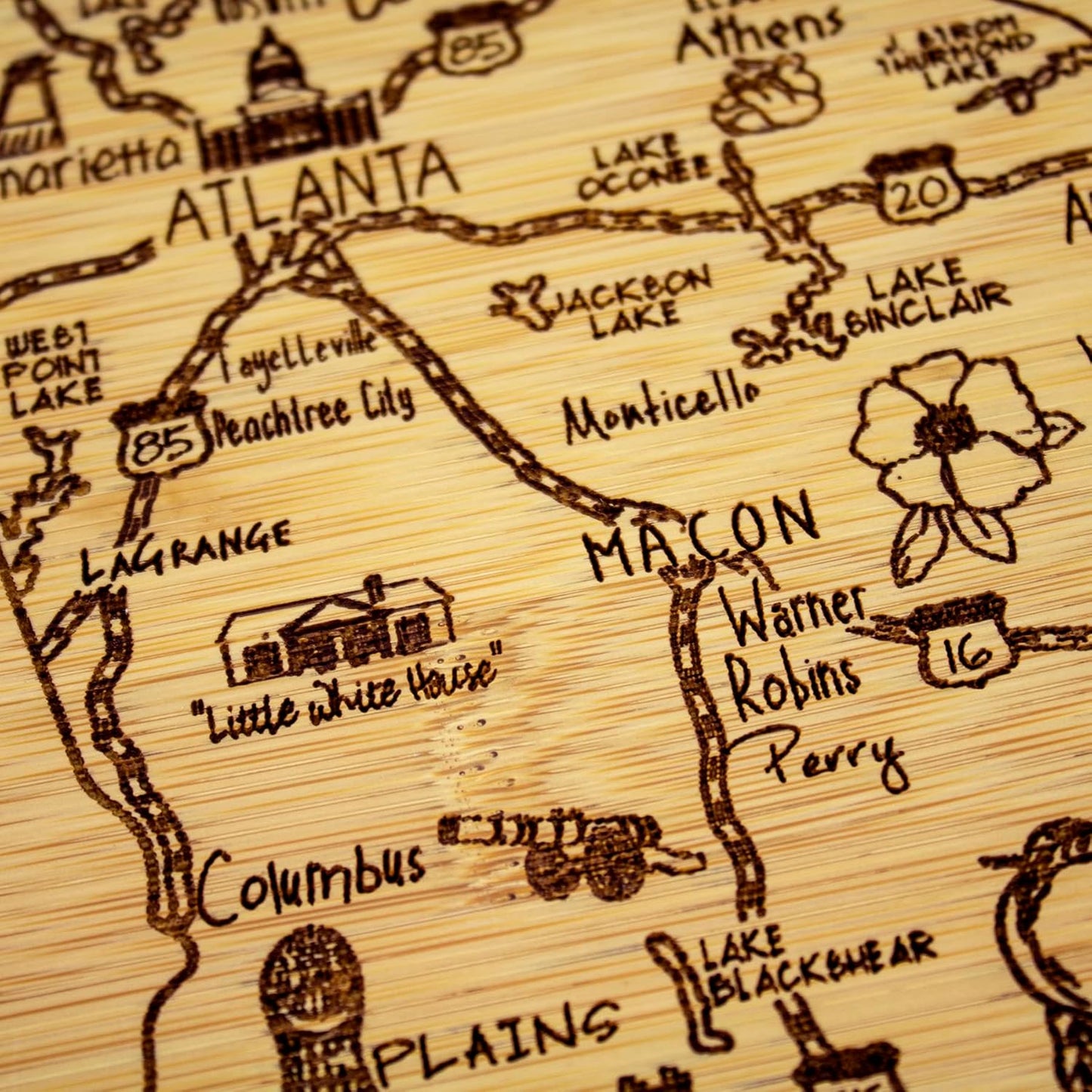 Totally Bamboo A Slice of Life New Jersey State Serving and Cutting Board, 11" x 8.75" - Colors B